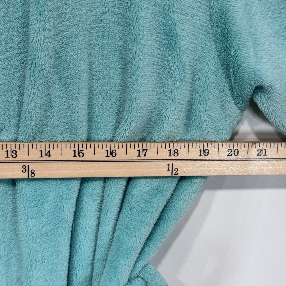 Vintage Aegean Apparel Spa Robe Womens One Size Blue Plush Fleece Quiet Luxury - Picture 10 of 11